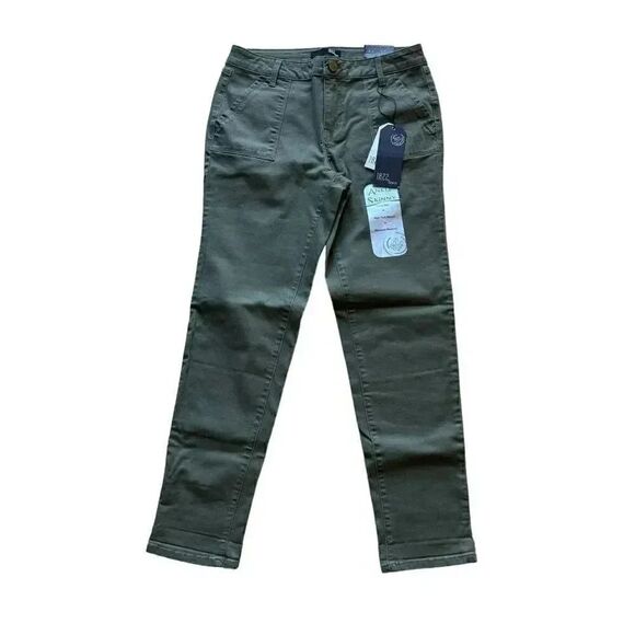 1822 Denim Olive Green Ankle Skinny Cotton Spandex Blend Soft SZ 10 #2193 - Picture 1 of 13
